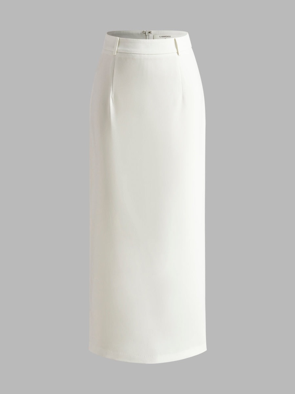 Commense Slim Fit Semi-Sheer Elegant Slit Back Maxi Skirt Without Belt